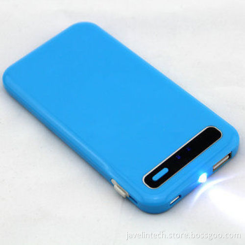 JP-S03 Li-polymer battery power bank with 4 LED power indicators and hidden inside cable